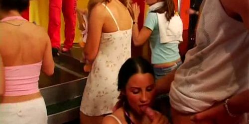 DRUNKSEXORGY - Club slags take cocks in public