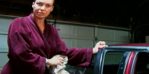 Tall mature whore gives a blow job.