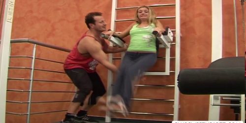 Slutty Paula gets to lean how to fuck at gym by instructor hard cock