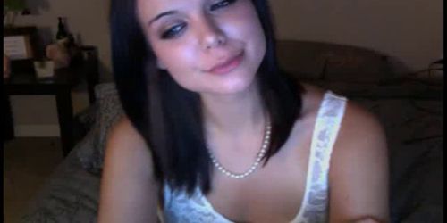 Shy Teen Webcam Girl Masturbates In Dress