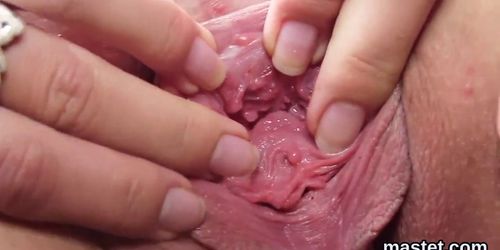 Nasty czech teen gapes her tight pussy to the strange