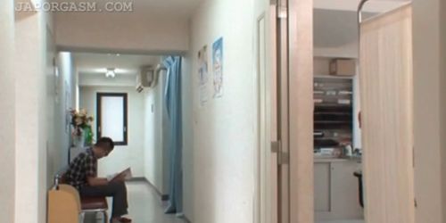 Japanese chesty nurse seducing the doctor at work - video 1