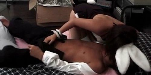 Japanese MILF licking her lovers body in nasty cosplay sex video