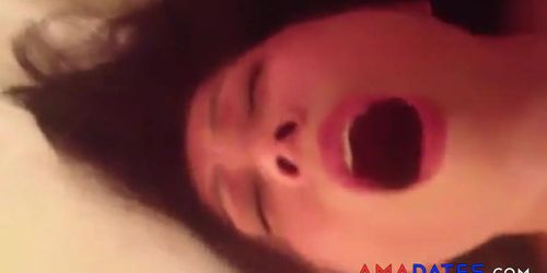 Japanese mature cums harder when he facials her
