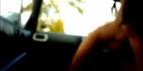 nude in car  she is all naked while people can see