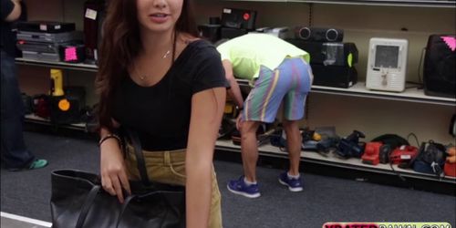 Busty Stud gets what she deserves from the shop owners dick