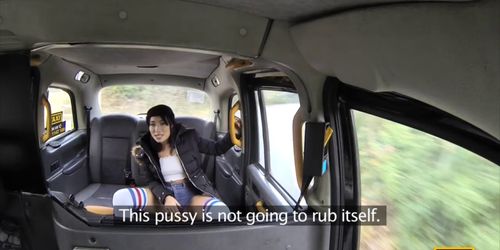 Knee high socks beauty takes it all in the fuck taxi