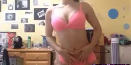 Cute young teen with great tits dances and shows off