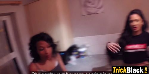 Hot ebony bitches love to ride dick on a casting