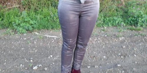 Alice - Rewetting my already peed jeans again. They are completely soaked now  )