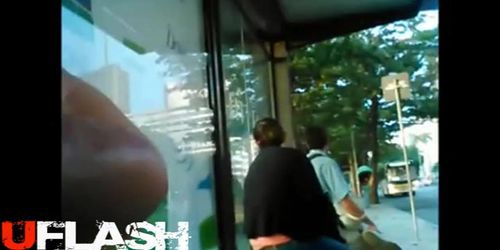 Cock Flash In Bus Stop 5 - Tnaflix.com