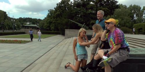 Natural busty babe tormented for tourists (Luci Angel)