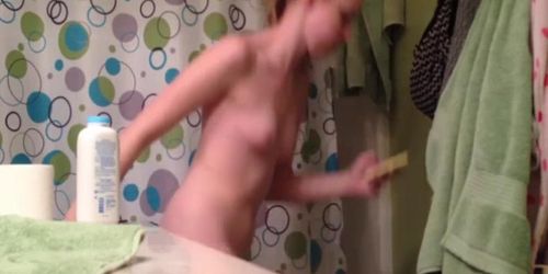 My Teen Gf Taking A Hot Shower