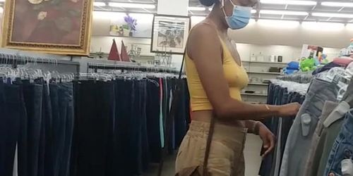 Braless perky ebony boobs 