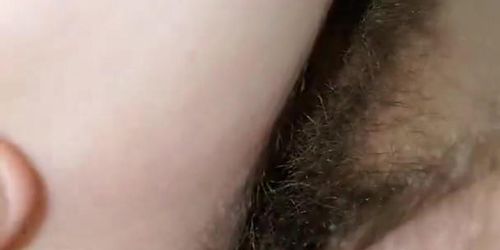 Another creampie in the milfs hairy pussy