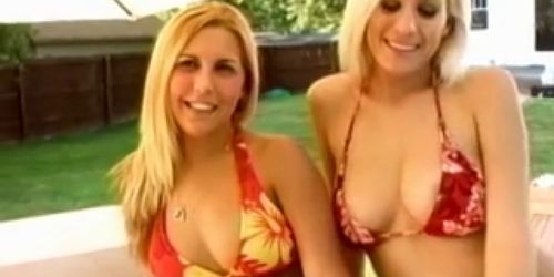 Amateur blonde lesbians fucking with toys outdoors