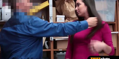 Busty latina teen thief offers pussy to avoid jail (Karlee Grey)