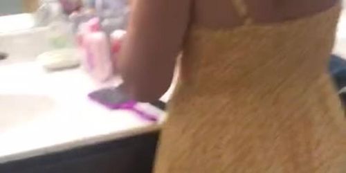 Stunning pawg wife upskirt and flashing ass
