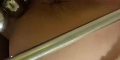 Inserting Anal hook into cumslut. 