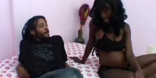 Lucky dude pounding tight black cunt
