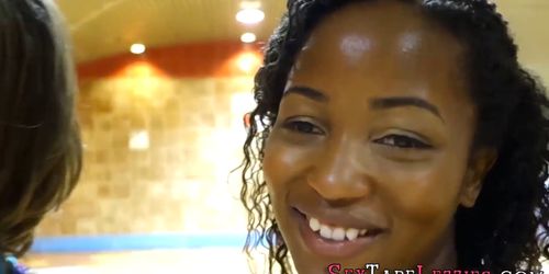 Real busty ebony lesbian gets face ridden