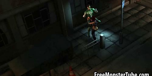 3D babe getting fucked hard by The Green Lantern