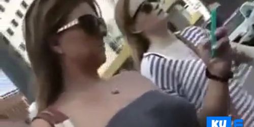 Braless big nipples - video 1