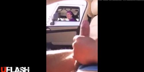 woman watch cock in car