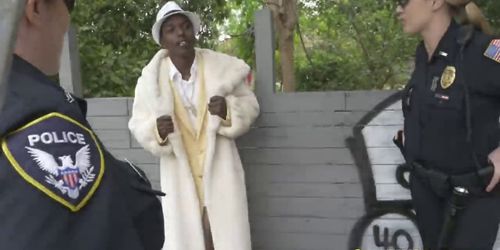 Huge black cocked PIMP fucking two female police officer whores