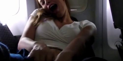 girl is fingering while flying