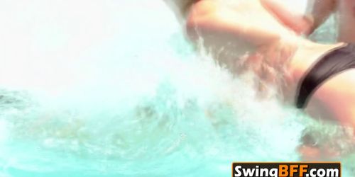 Swinger couples are having a lot of sex activities in the house