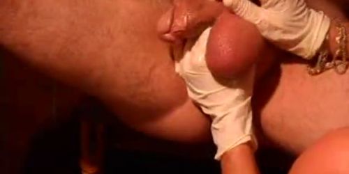 Guy gets prostate massage and wife swallows