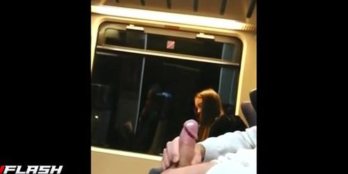 Huge Cumshot for Teen on train