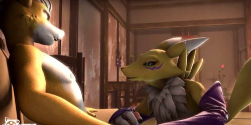 Fox Mccloud + Renamon Oral Sex