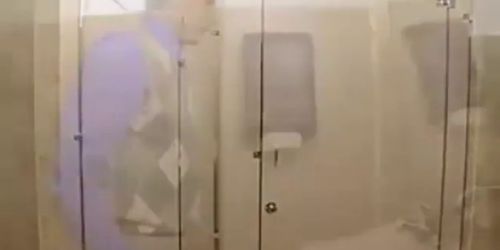 Hot MILF get pounded by young man in the bathroom