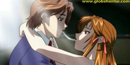 Chico y chica joven anime amor