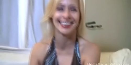 Sexy blonde wife is tired of her husbands tiny dick