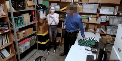 Cute and petite shoplifter punish fucked by the law