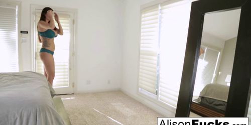 Six Foot Hottie Alison Tyler Stuffs her Pussy with a Toy