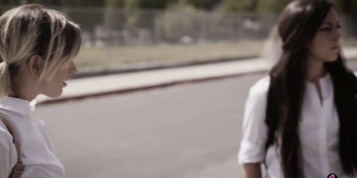 Trespassing schoolgirl teens fuck with a homeless guy (Whitney Wright)
