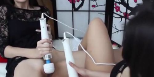 Asian FUNXPARTY Busties Share 1 Hot Vibrating Wet Wand