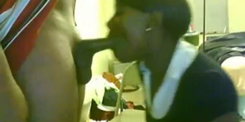 Ebony girlfriend polishing a raging part1