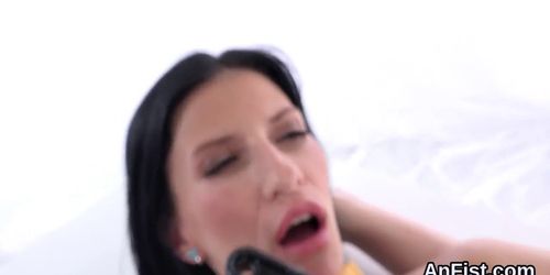 Wacky lesbian models are fist fucking tight slits and ass holes