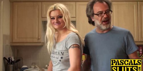 PASCALS SLUTS - Tattoed blonde Jakki Louise gets fucked by guys big fat cock