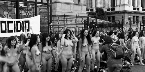 Nude group of women at Argentina 