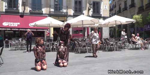 Female slaves made to crawl in public (Silvia Rubi, Julia Roca, Alexa Nasha, Silvia Ruby)