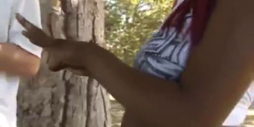 Nasty Negress Leads Innocent White Bird Watcher Away To Assfuck Her