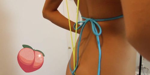 Sexy Crotchless Braless Wedgie String Slingshot Bikini Girl - Enf Humiliation - Patreon Wedgieclub