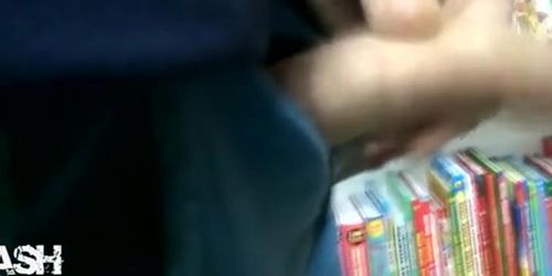Cum on Girl in Book Store 2