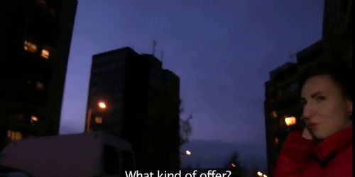 Babe sucks and fucks in different places in public